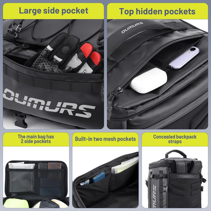 OUMURS Waterproof Motorcycle tail Bag With Rain Cover,45-60L Expandable Large Capacity