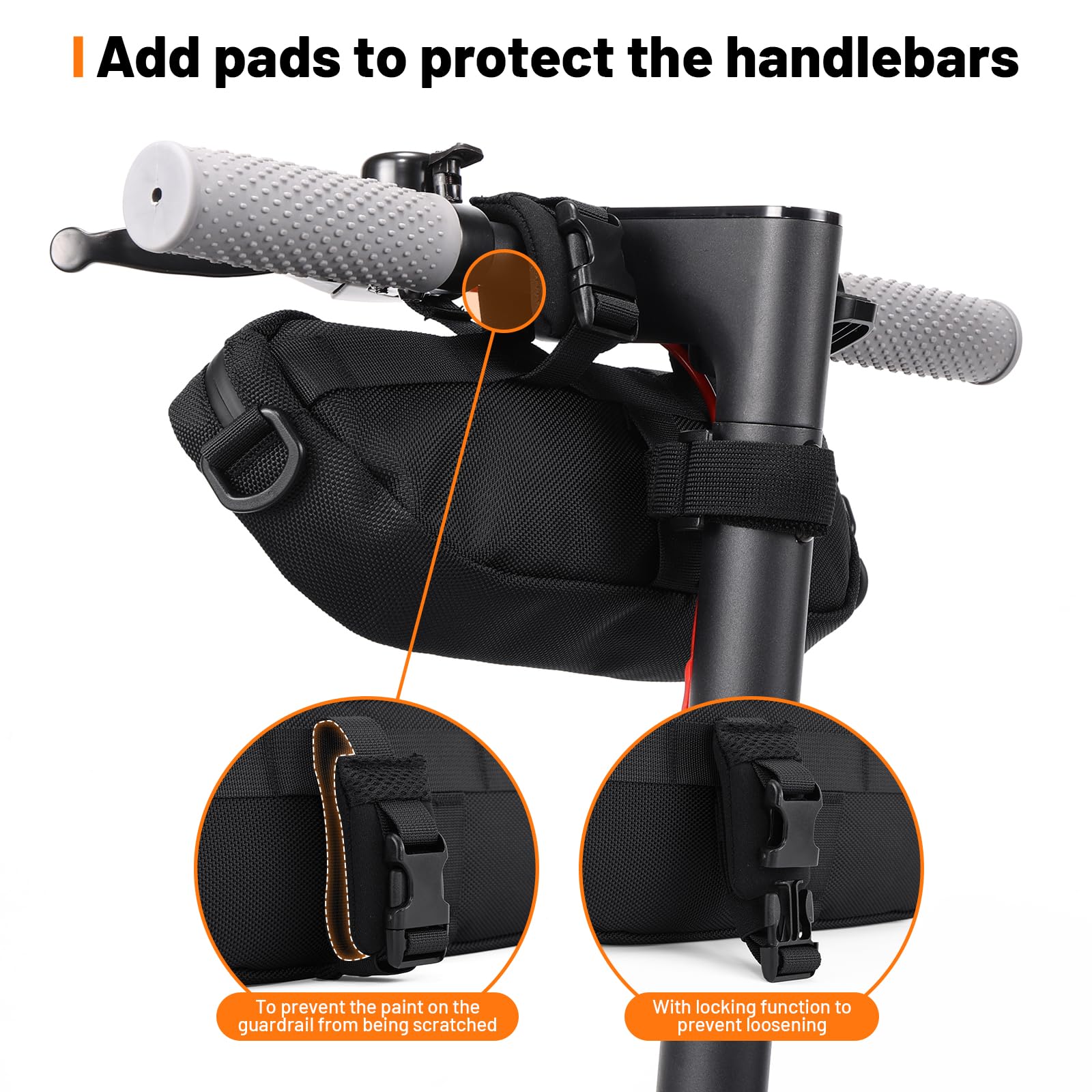 Oumurs Universal 1680D Motorcycle handlebar bag Water-resistant Reflective Bicycle Handle bar BagFront Storage Bag