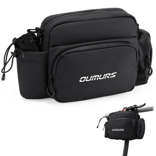 Oumurs Universal 1800D Motorcycle Handlebar Bag Water-resistant Sissy Bar Bag Reflective