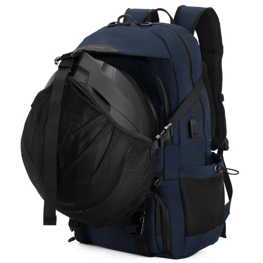 Oumurs Motorcycle Helmet Backpack 50L, Blue Water-resistant 1680D Oxford Fabric