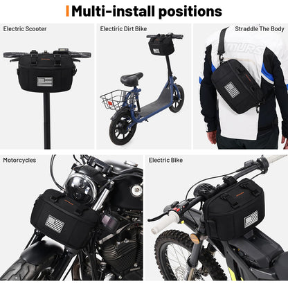 Oumurs Motorcycle Handlebar Bag,1680D Water-resistant Universal Bar bag American Flag Sissy Bar Bag