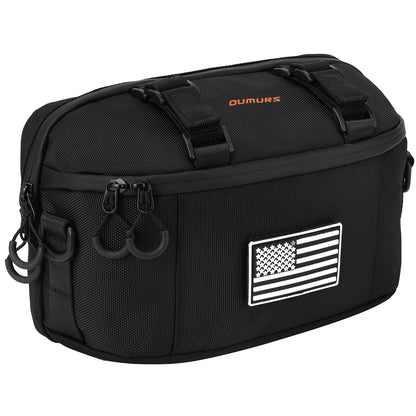 Oumurs Motorcycle Handlebar Bag,1680D Water-resistant Universal Bar bag American Flag Sissy Bar Bag