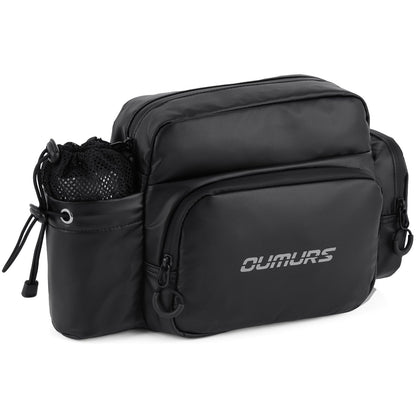 OUMURS Universal Motorcycle Handlebar Bag Water-resistant Sissy Bar Bag Reflective Bar Bag