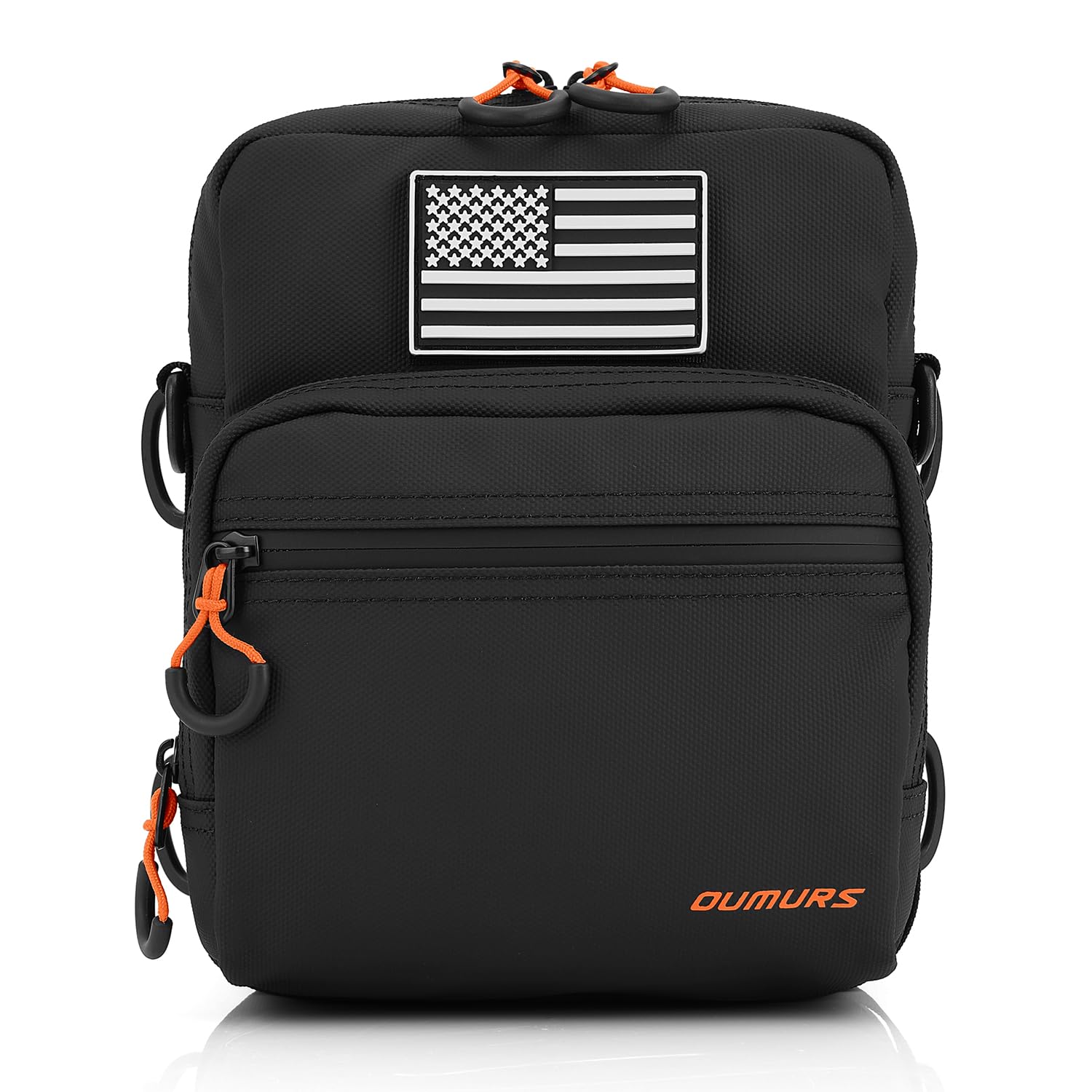 Oumurs Motorcycle Handlebar Bags,1800D Water-resistant Universal Bar bag American Flag Sissy Bar Bag