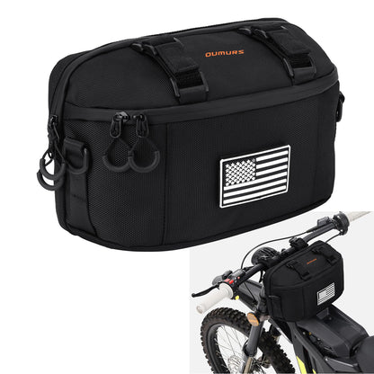 Oumurs Motorcycle Handlebar Bag,1680D Water-resistant Universal Bar bag American Flag Sissy Bar Bag