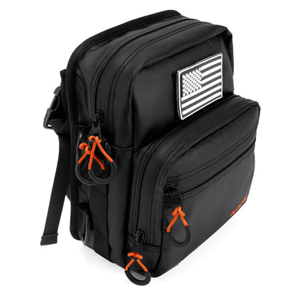 Oumurs Motorcycle Handlebar Bags,Water-resistant Universal Bar bag American Flag Sissy Bar Bag Front Fork Storage Accessory Bag, For Softail Dyna Sportsters Dirt Bike Scooter E-bike Bicycle