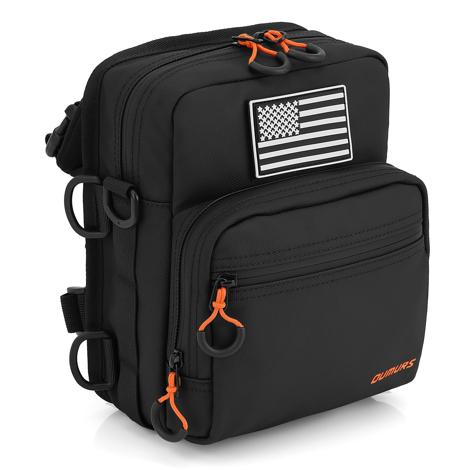 Oumurs Motorcycle Handlebar Bags,1800D Water-resistant Universal Bar bag American Flag Sissy Bar Bag