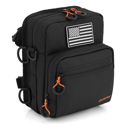 Oumurs Motorcycle Handlebar Bags,1800D Water-resistant Universal Bar bag American Flag Sissy Bar Bag