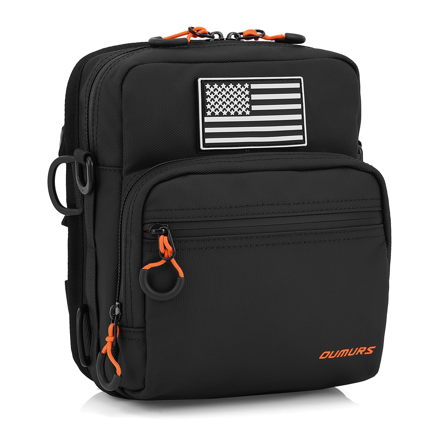 Oumurs Motorcycle Handlebar Bags,1800D Water-resistant Universal Bar bag American Flag Sissy Bar Bag
