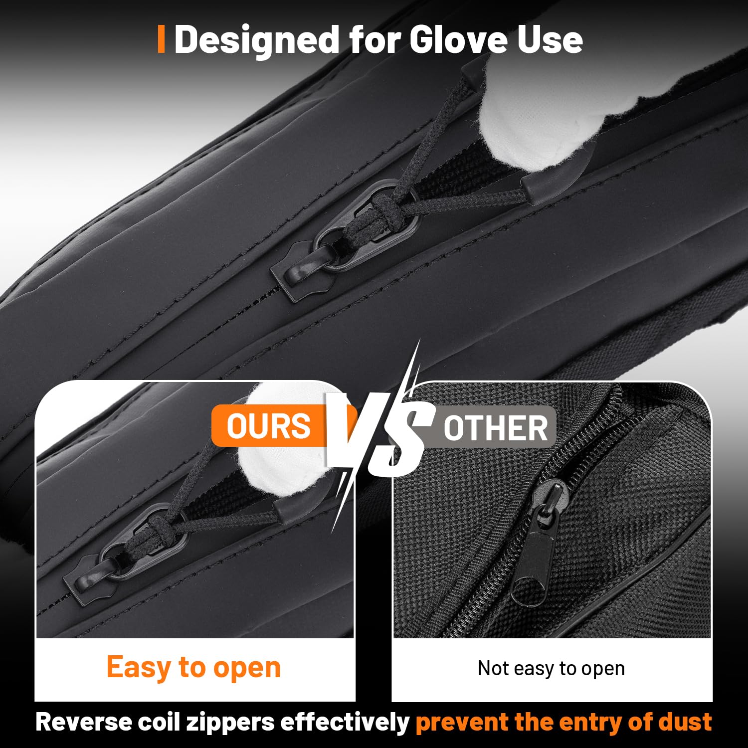 Oumurs Universal Motorcycle Handlebar Bag Water-resistant Bicycle Handlebar Bag Reflective Front Storage Bag
