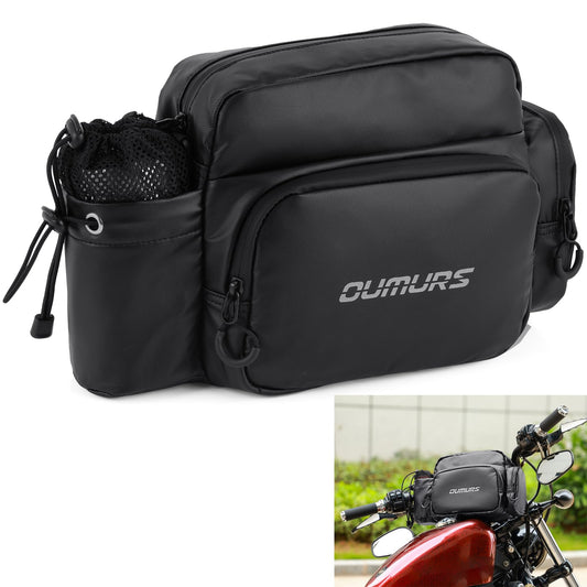 OUMURS Universal Motorcycle Handlebar Bag Water-resistant Sissy Bar Bag Reflective Bar Bag