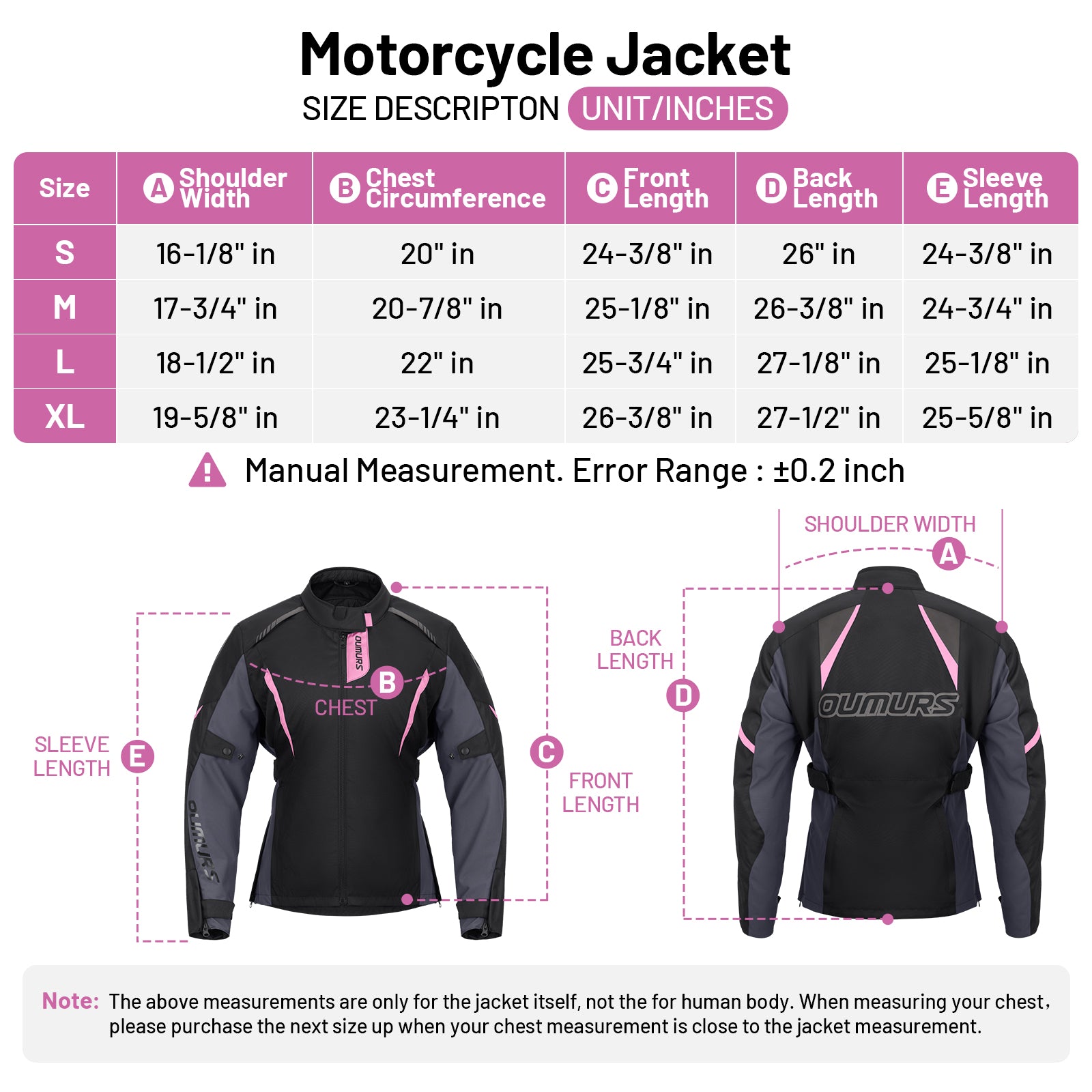 Motorcycle Jacket Black Pink