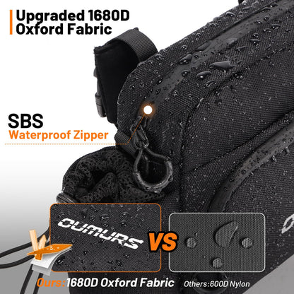 Oumurs Motorcycle Handlebar Bag 1680D Water-Resistant 18L,Sissy Bar Bag Bike