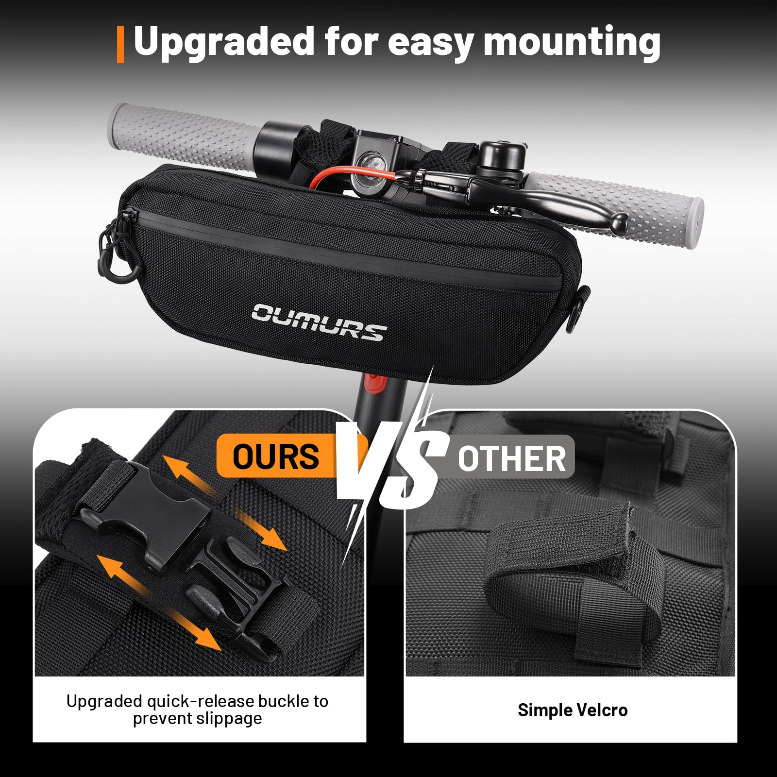 Oumurs Universal 1680D Motorcycle handlebar bag Water-resistant Reflective Bicycle Handle bar BagFront Storage Bag
