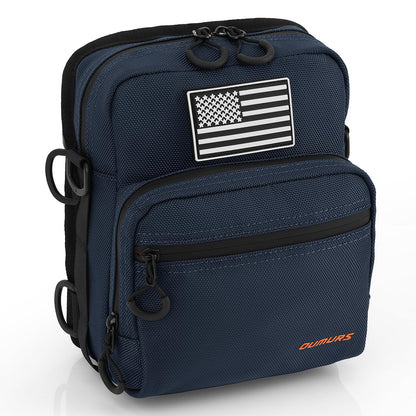 OUMURS Motorcycle Handlebar Bag,Universal Bar bag American Flag 1680D Water-resistant Sissy Bar Bag