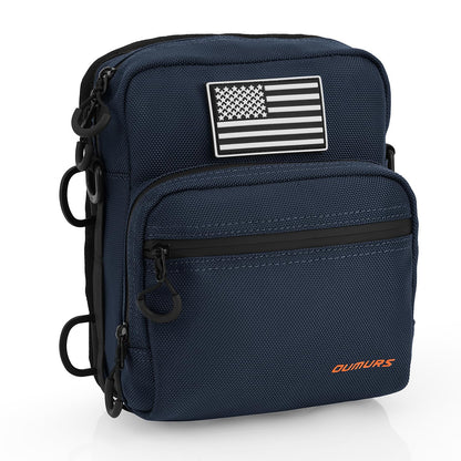 OUMURS Motorcycle Handlebar Bag,Universal Bar bag American Flag 1680D Water-resistant Sissy Bar Bag