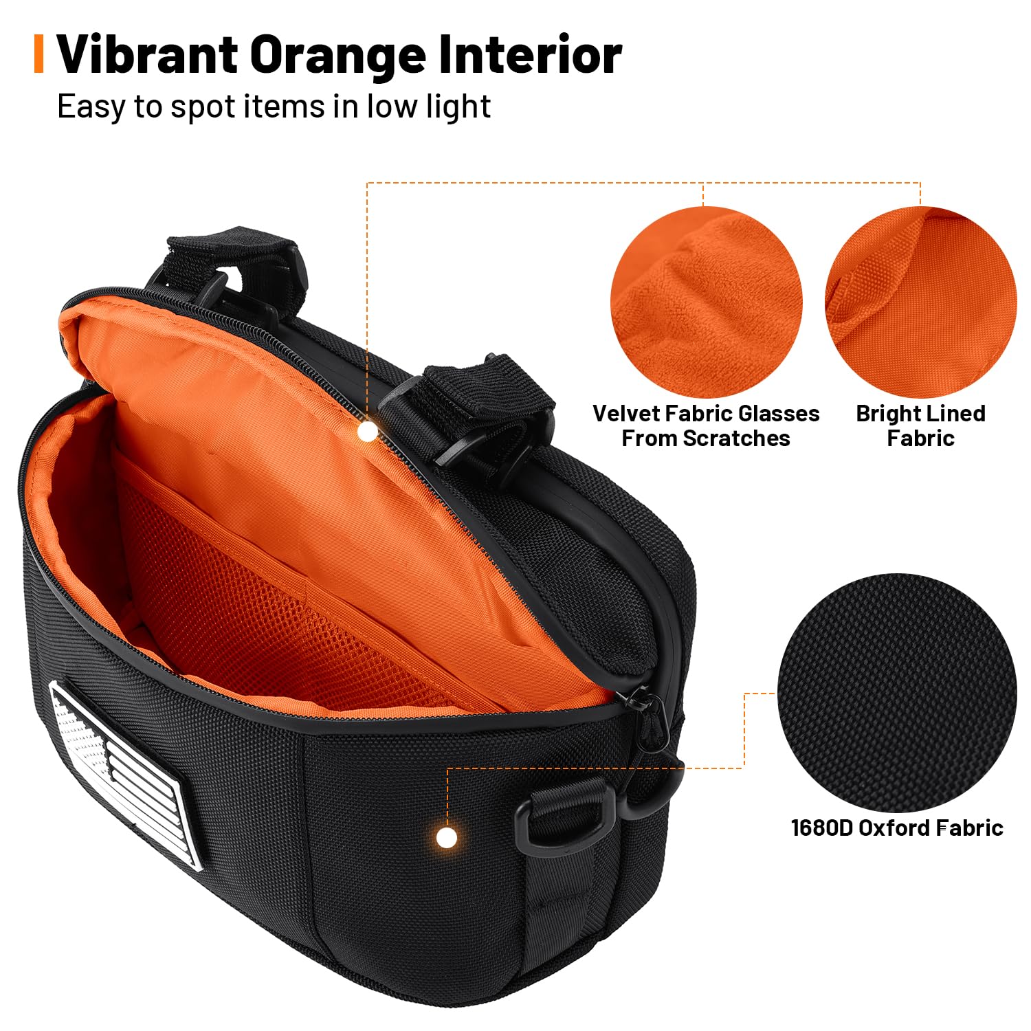 Oumurs Motorcycle Handlebar Bag,1680D Water-resistant Universal Bar bag American Flag Sissy Bar Bag