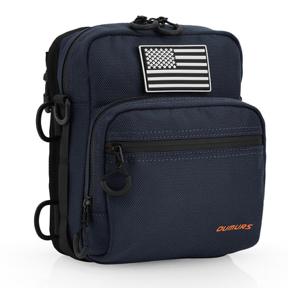 OUMURS Motorcycle Handlebar Bag,Universal Bar bag American Flag 1680D Water-resistant Sissy Bar Bag