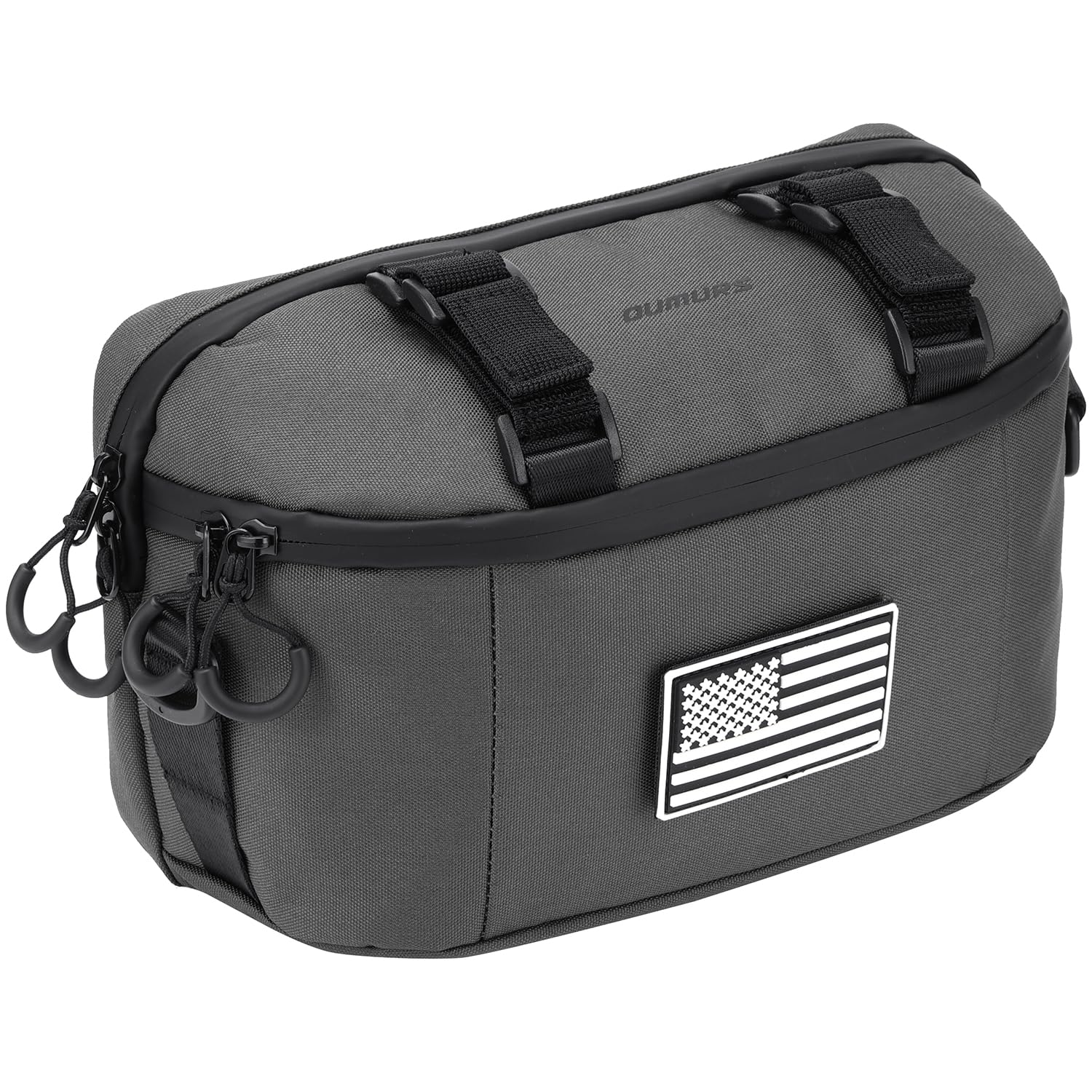 Motorcycle Handlebar Bag,600D Nylon Oxford Universal Bar bag American Flag Sissy Bar Bag Front Fork Storage Accessory Bag