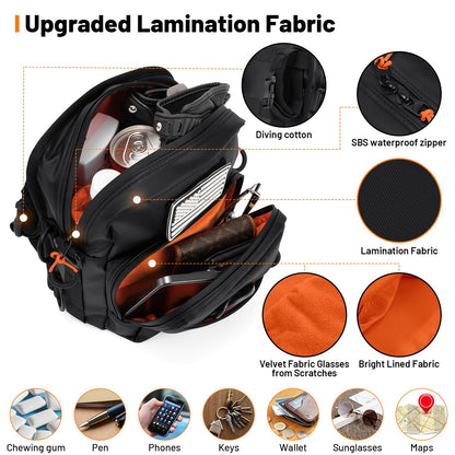 Oumurs Motorcycle Handlebar Bags,Water-resistant Universal Bar bag American Flag Sissy Bar Bag Front Fork Storage Accessory Bag, For Softail Dyna Sportsters Dirt Bike Scooter E-bike Bicycle