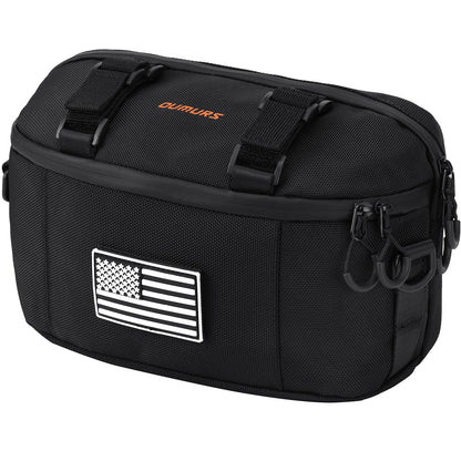 Oumurs Motorcycle Handlebar Bag,1680D Water-resistant Universal Bar bag American Flag Sissy Bar Bag
