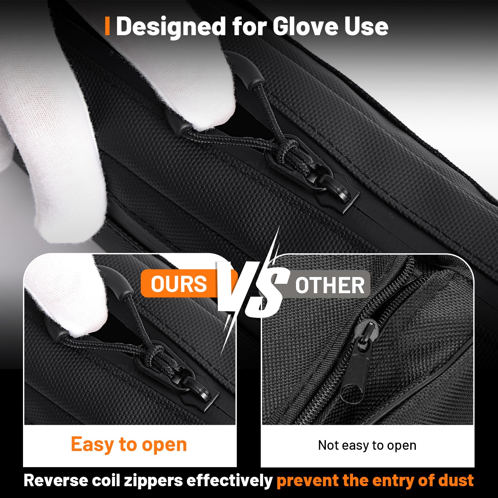 Oumurs Universal 1800D Motorcycle handlebar bag Water-resistant Reflective Bicycle Handle bar Bag