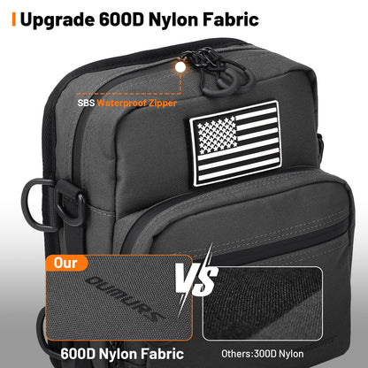 Oumurs Motorcycle Handlebar Bags,600D Nylon Water-resistant Universal Bar bag American Flag Sissy Bar Bag