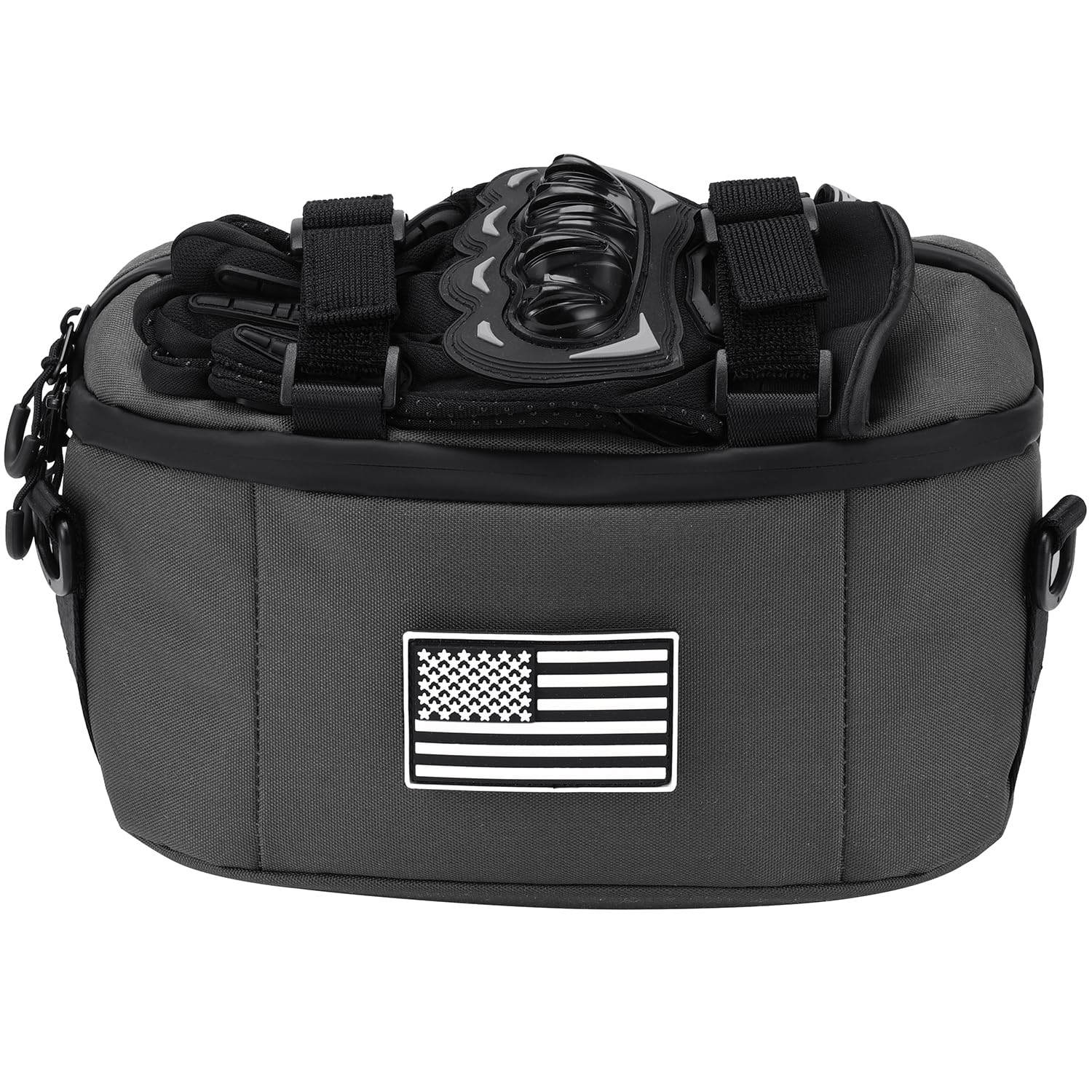 Motorcycle Handlebar Bag,600D Nylon Oxford Universal Bar bag American Flag Sissy Bar Bag Front Fork Storage Accessory Bag