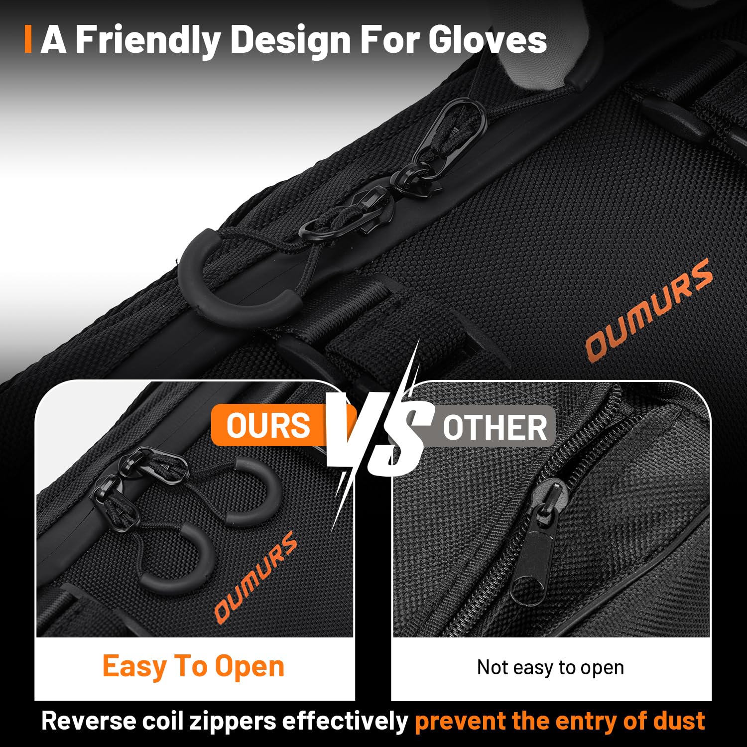Oumurs Motorcycle Handlebar Bag,1680D Water-resistant Universal Bar bag American Flag Sissy Bar Bag