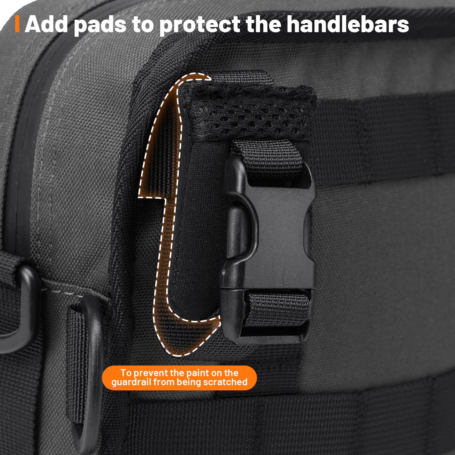 Oumurs Motorcycle Handlebar Bags,600D Nylon Water-resistant Universal Bar bag American Flag Sissy Bar Bag