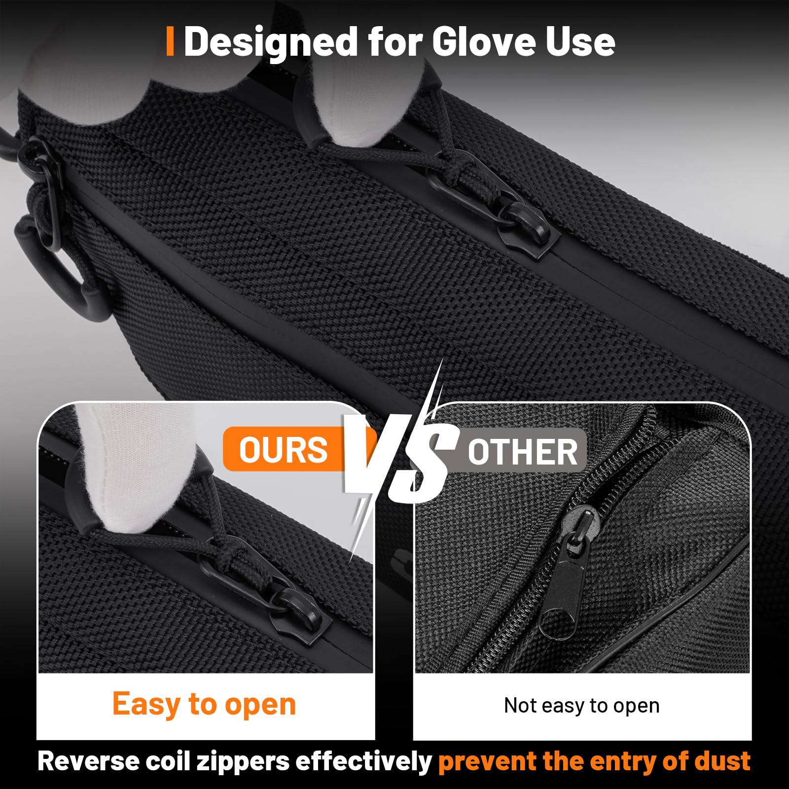 Oumurs Universal 1680D Motorcycle handlebar bag Water-resistant Reflective Bicycle Handle bar BagFront Storage Bag