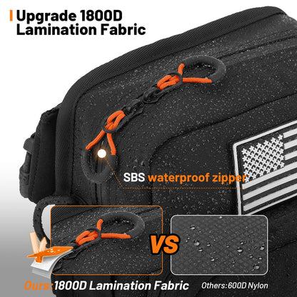 Oumurs Motorcycle Handlebar Bags,1800D Water-resistant Universal Bar bag American Flag Sissy Bar Bag