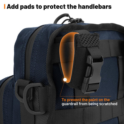 OUMURS Motorcycle Handlebar Bag,Universal Bar bag American Flag 1680D Water-resistant Sissy Bar Bag