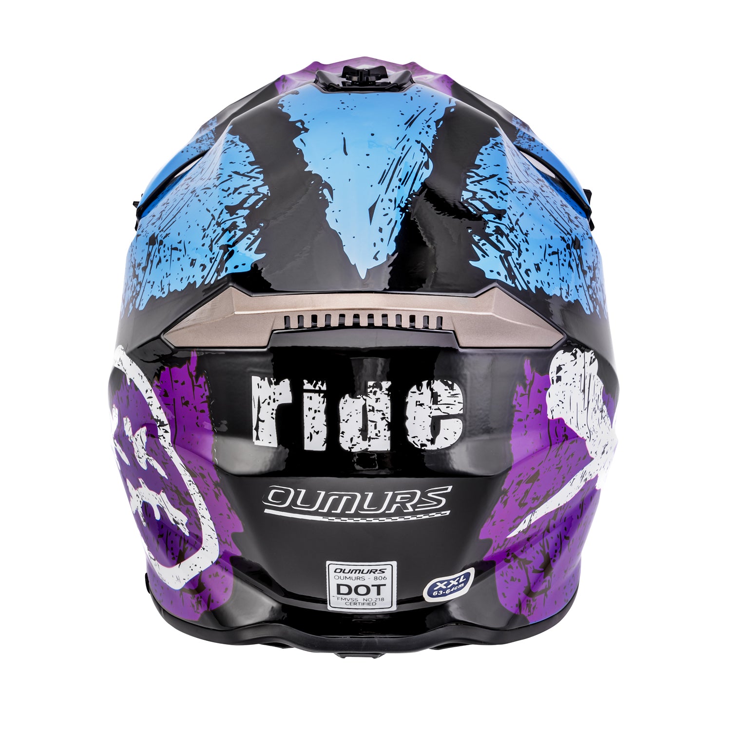 Adult ATV Dirt Bike Helmet Crazy Blue