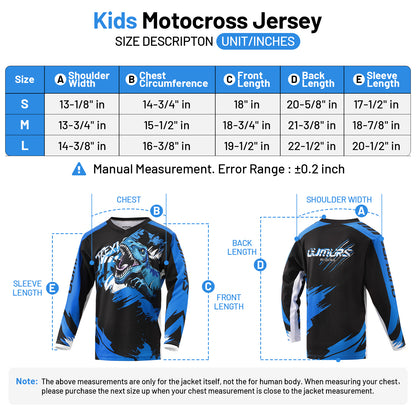 Kids Motocross Jersey Dinosaur for Dirt Bike