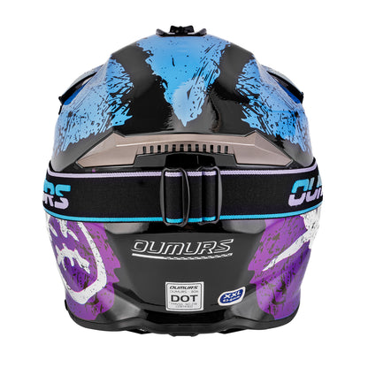 Adult ATV Dirt Bike Helmet Crazy Blue